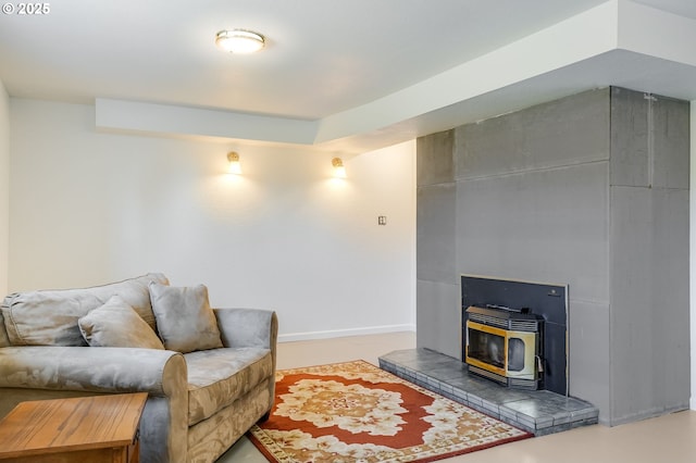 4212 NE 179th St, Vancouver, WA 98686 - living room with a wood stove and baseboards