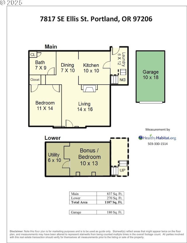 7817 SE Ellis St, Portland, OR 97206 - room layout
