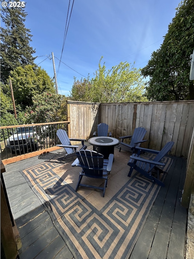 1390 Washington Ave, Coos Bay, OR 97420 - deck featuring an outdoor fire pit