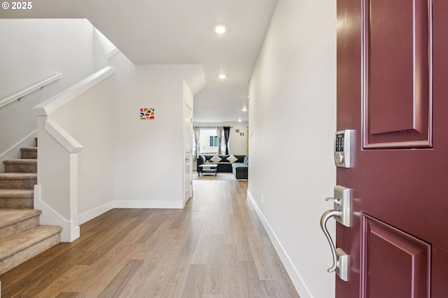 foyer featuring light hardwood / wood-style flooring