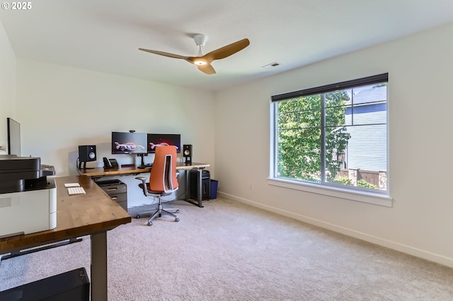 9288 SW Diamond View Way, Beaverton, OR 97007 - carpeted home office with ceiling fan and baseboards