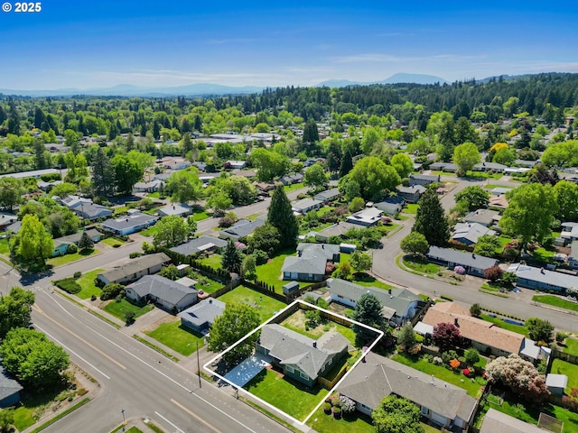 2110 NW Kings Blvd, Corvallis, OR 97330 - aerial view of residential area with mountains and property boundaries highlighted
