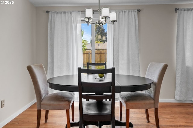 2110 NW Kings Blvd, Corvallis, OR 97330 - dining area featuring a chandelier, wood finished floors, and baseboards