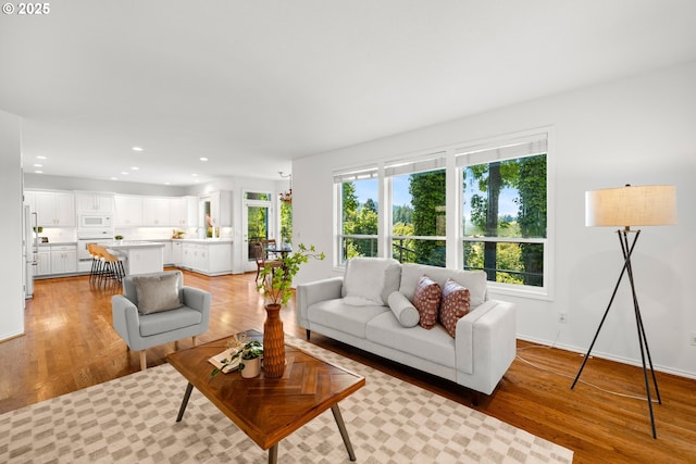 2360 Michael, West Linn, OR 97068 - living area with light wood-style flooring, recessed lighting, and baseboards