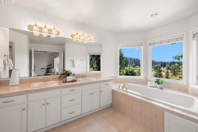 2360 Michael, West Linn, OR 97068 - full bath featuring double vanity, a bath, and tile patterned floors