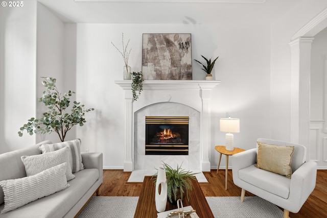 2360 Michael, West Linn, OR 97068 - living area featuring a fireplace and wood finished floors