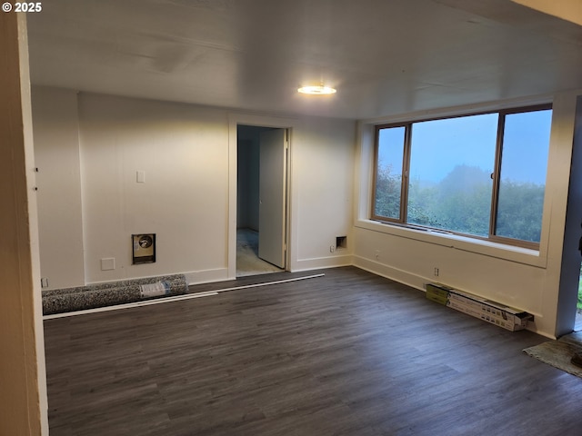 unfurnished room with dark hardwood / wood-style floors