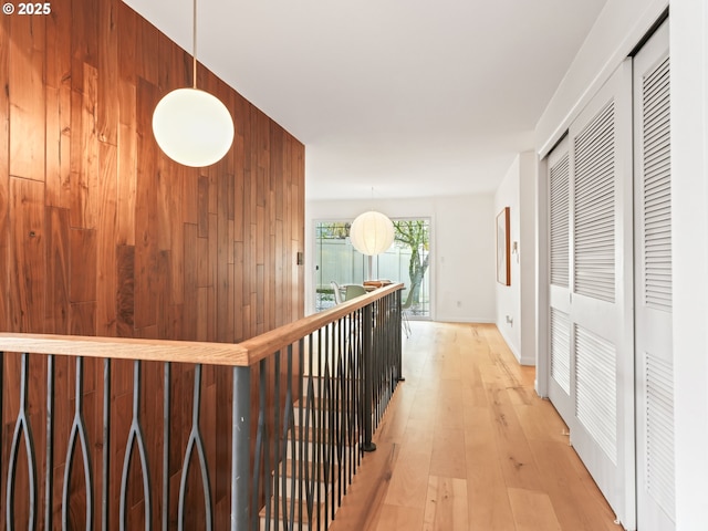 767 NE 152nd Ave, Portland, OR 97230 - hall featuring wood walls and light wood finished floors