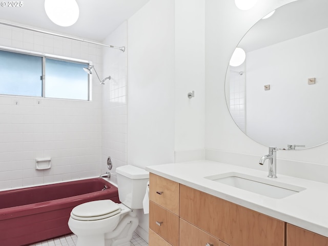 767 NE 152nd Ave, Portland, OR 97230 - bathroom featuring vanity, washtub / shower combination, and tile patterned floors