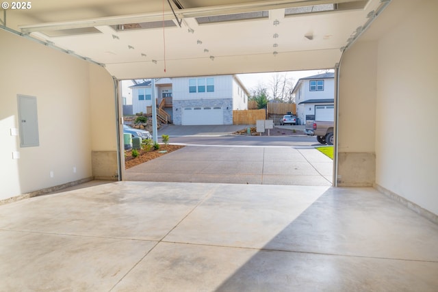 garage featuring electric panel