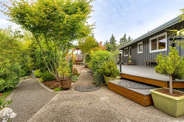 view of yard featuring a deck