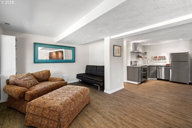 37333 NE Reed Rd, Corbett, OR 97019 - living room with wood finished floors and a textured ceiling