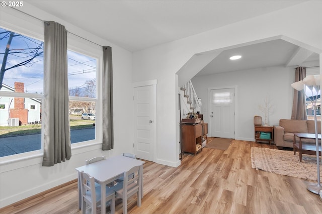 foyer featuring light hardwood / wood-style flooring