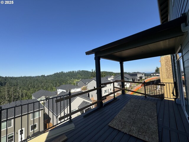 2756 Woodfern Ter Lot 51, Eugene, OR 97403 - wooden deck featuring a view of trees and a residential view