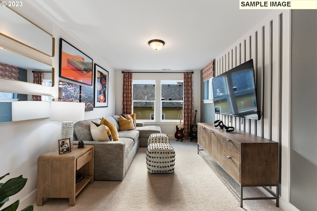 sitting room featuring carpet