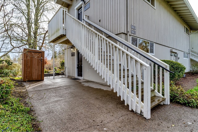 doorway to property featuring a patio area