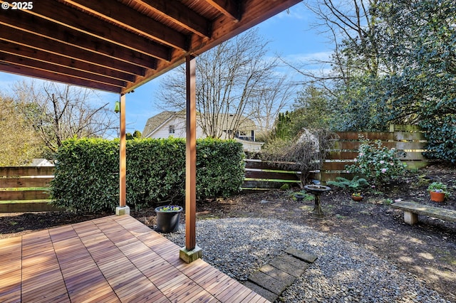 view of patio featuring a fenced backyard