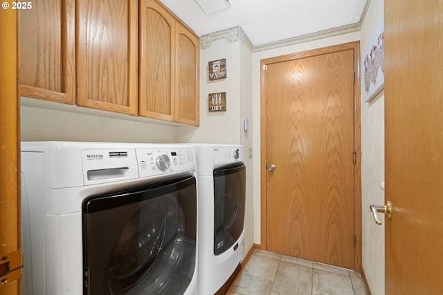 2935 Cedarwood Ct, Albany, OR 97322 - laundry area featuring cabinet space and washer and dryer