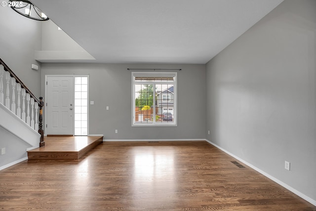 16099 SE Venice Ridge Way, Damascus, OR 97089 - foyer with stairs and wood finished floors