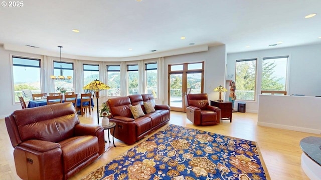 94414 Tom Cat Hill Rd, Gold Beach, OR 97444 - living room with light wood-style flooring and recessed lighting