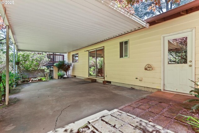 view of patio with a carport
