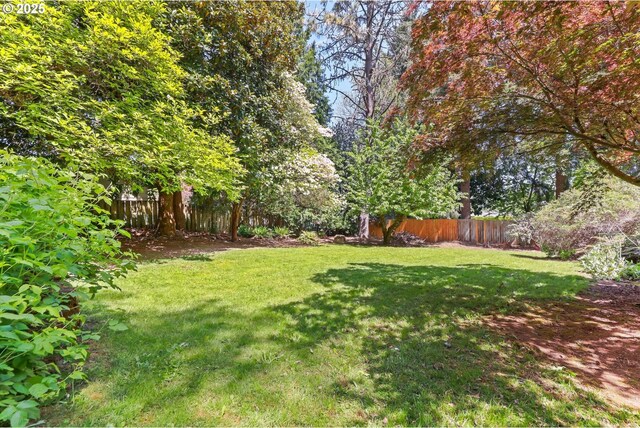 view of yard with fence