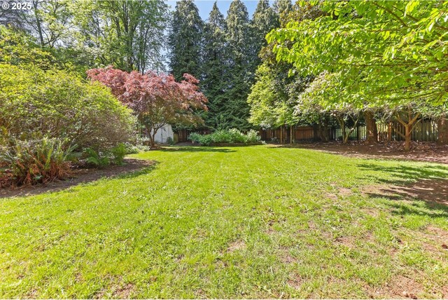 view of yard featuring fence