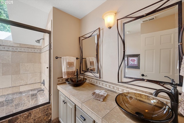 18280 Delenka Ln, Lake Oswego, OR 97034 - full bathroom featuring tiled shower and double vanity