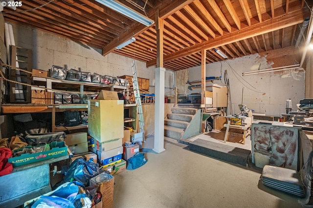 view of storage area