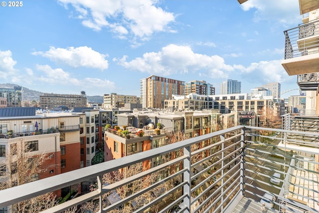 balcony with a view of city