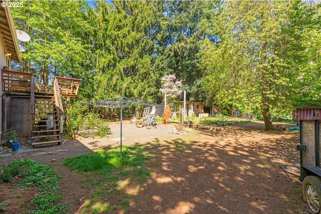 view of yard with stairway
