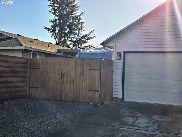 view of garage