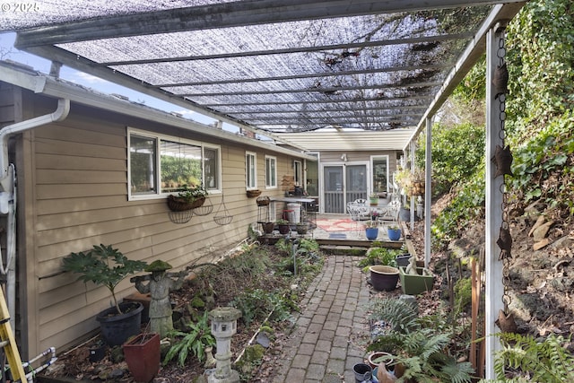 view of patio featuring a pergola