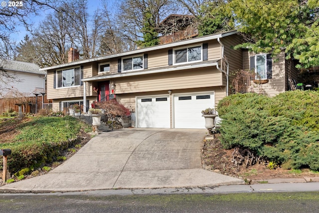 split foyer home with a garage