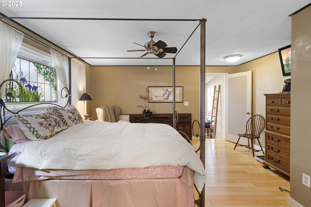 bedroom with light wood-type flooring