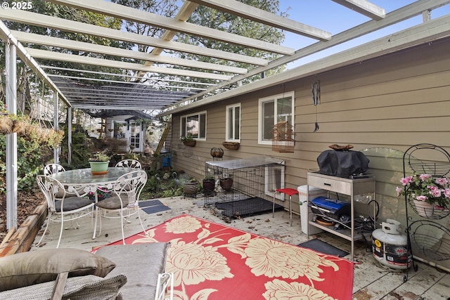 view of patio with a pergola