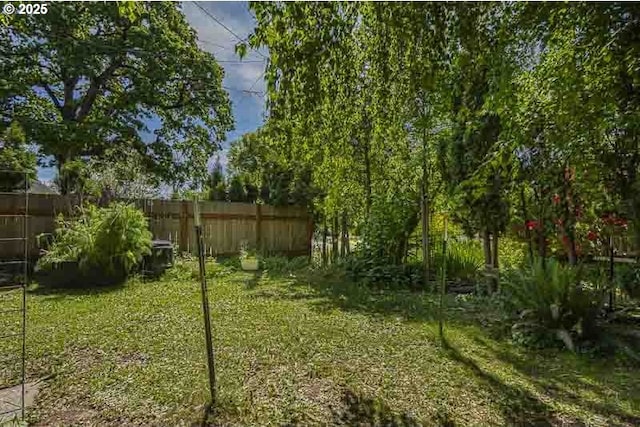 view of yard with fence