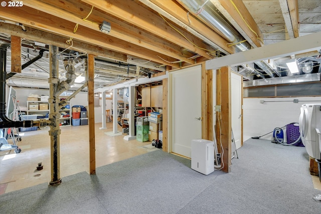 3034 NE Tillamook St, Portland, OR 97212 - unfinished basement with washer / clothes dryer