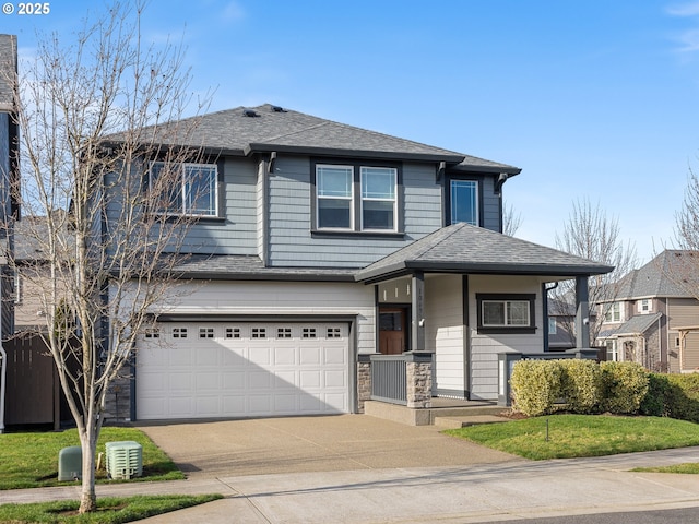 view of front of house with a garage