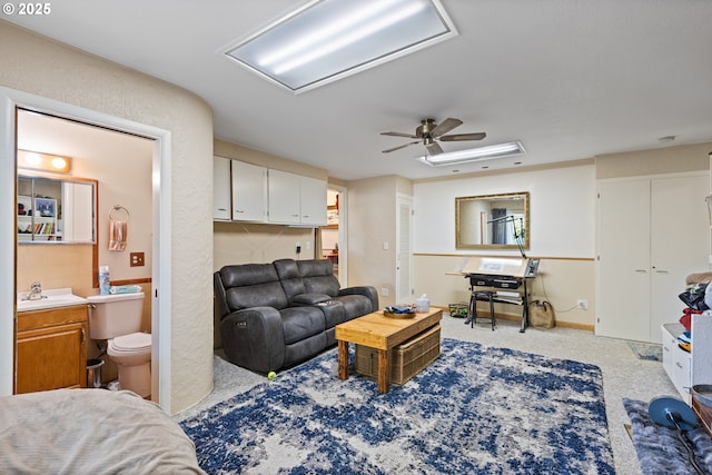 1842 NW Dogwood St, Roseburg, OR 97471 - living area with a ceiling fan, carpet, and attic access