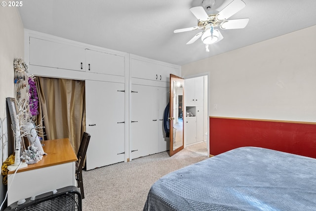 1842 NW Dogwood St, Roseburg, OR 97471 - bedroom featuring light colored carpet, a ceiling fan, and an office area