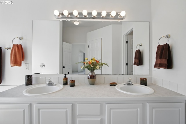 full bathroom with double vanity