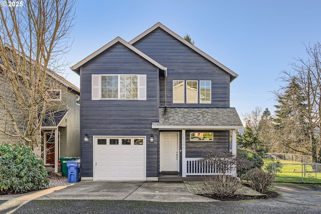 front facade with a garage