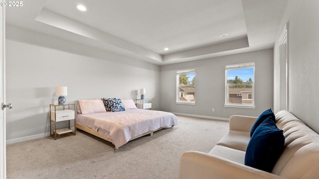 11649 SE Pleasant Valley Pkwy, Happy Valley, OR 97086 - carpeted bedroom featuring a raised ceiling and recessed lighting