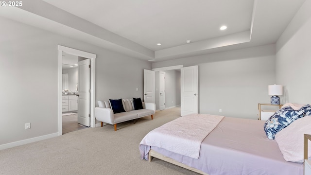 11649 SE Pleasant Valley Pkwy, Happy Valley, OR 97086 - bedroom featuring carpet floors, recessed lighting, and ensuite bath