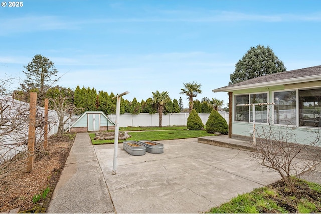 view of patio with a fenced backyard