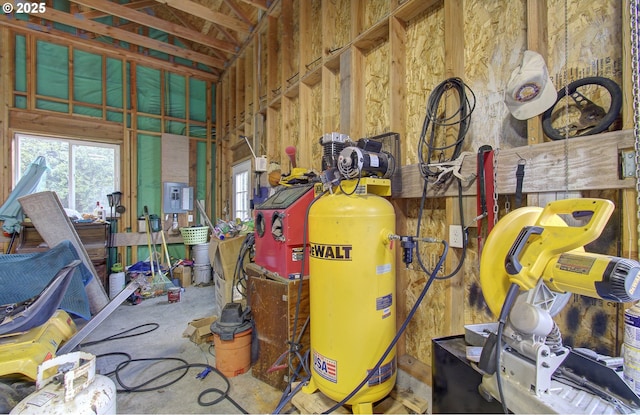 116 SE Williams Rd, Gresham, OR 97080 - misc room with healthy amount of natural light, concrete flooring, and lofted ceiling