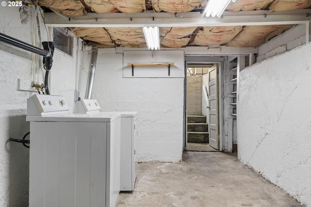 laundry area featuring washing machine and dryer