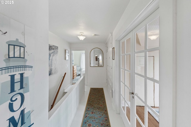 hallway with french doors