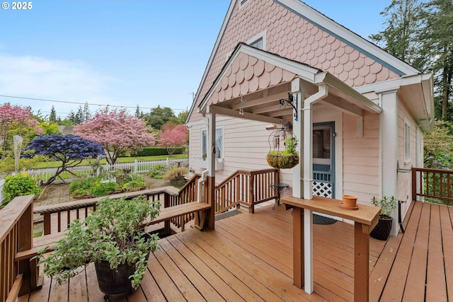 wooden deck with fence